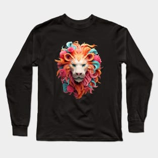 3D Colorful Lion Long Sleeve T-Shirt